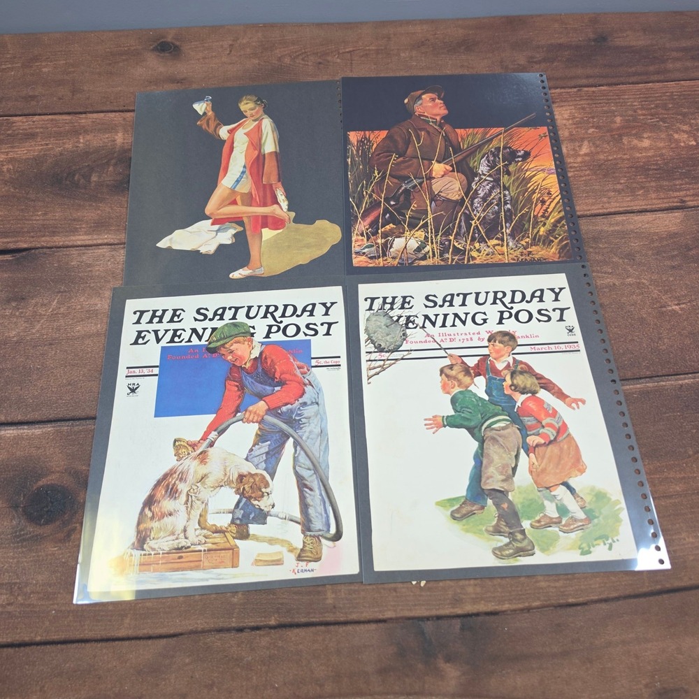 Saturday Evening Post Prints Adult OS Multi Good J.F. Kernan Americana Art 8pc